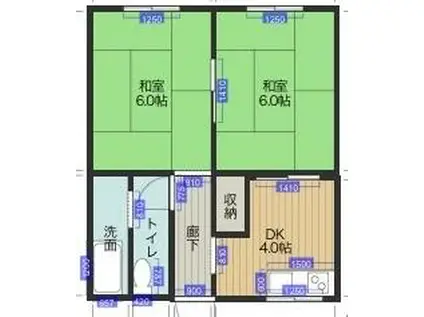 園川アパート(3DK/1階)の間取り写真