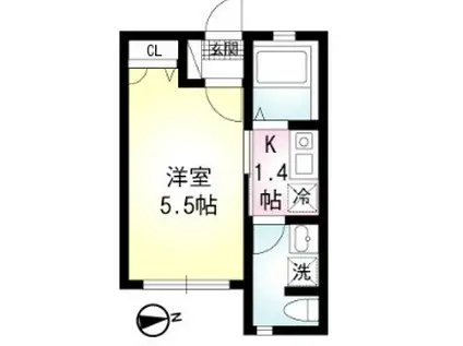 セキュリティヒルズ(1K/1階)の間取り写真