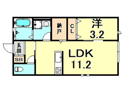 CHOPIN.UNショコラ(1LDK/1階)の間取り写真
