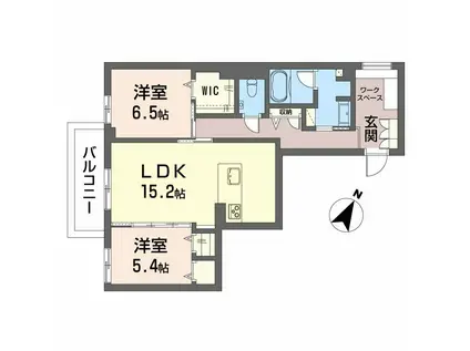 シャーメゾンステージ東静岡(2LDK/4階)の間取り写真