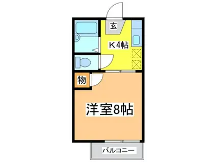 レジデンス21 A(1K/2階)の間取り写真