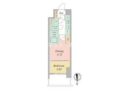 セレニテ東梅田アリエ(2K/11階)の間取り写真