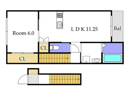 CASA LICHT(1LDK/2階)の間取り写真