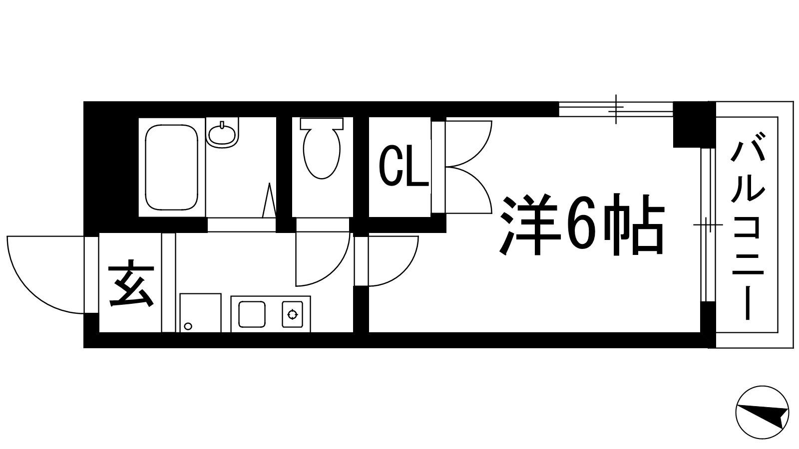 ワンズ仁川(1K/2階)の間取り写真