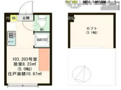 アイビーメドウ千川(ワンルーム/2階)の間取り写真