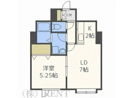 アバンティII(1LDK/2階)の間取り写真