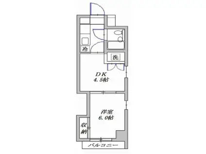 リバプール江古田(1DK/6階)の間取り写真