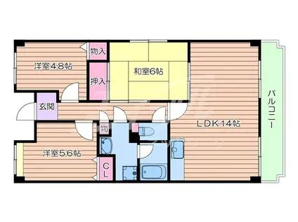 アバンティ千里(3LDK/2階)の間取り写真