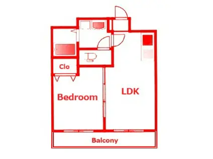 マンション森の仲間(1LDK/4階)の間取り写真