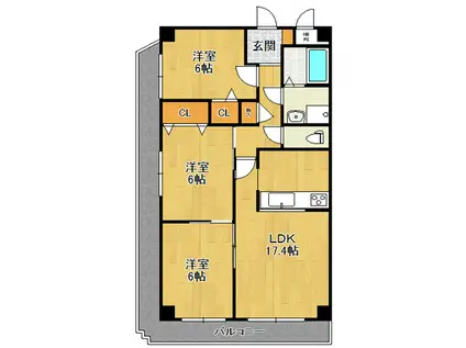 キャピタルビルド(3LDK/1階)の間取り写真