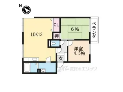 ベルヴェデールIMAI1(2LDK/2階)の間取り写真