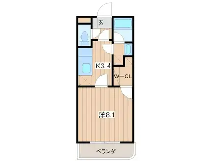 ヴァンフェアリー(1K/3階)の間取り写真