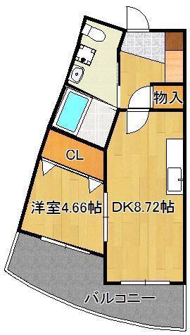 BRIS中井(1DK/5階)の間取り写真