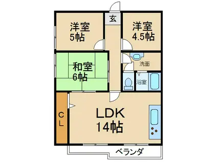 サンヒルズ杉本II(3LDK/2階)の間取り写真