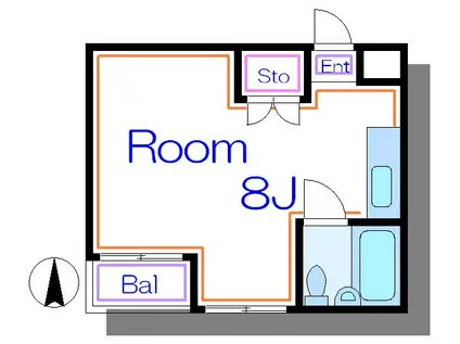 グレースシャンブル(ワンルーム/4階)の間取り写真