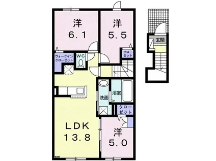 セクション ティアーレ(3LDK/2階)の間取り写真