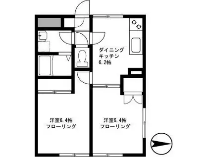 シャトーNT(2DK/3階)の間取り写真