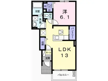 ベル・フィーユ(1LDK/1階)の間取り写真