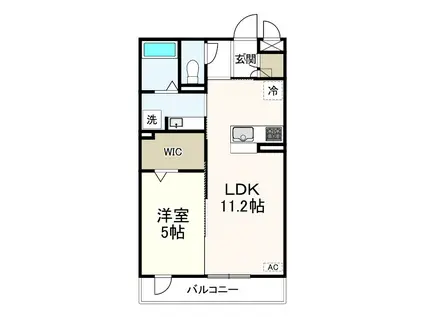 バラディー伏見(1LDK/3階)の間取り写真