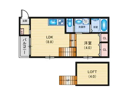 ウエストエム(1SLDK/1階)の間取り写真