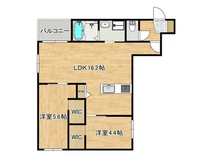 PISTA豊里(2LDK/1階)の間取り写真