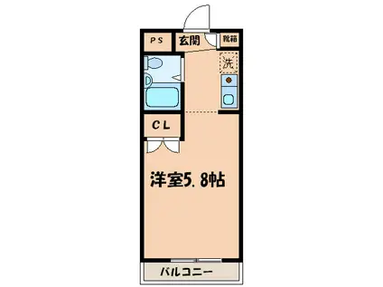 ジョイフル溝の口(ワンルーム/3階)の間取り写真