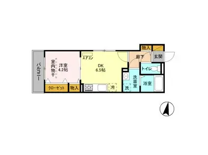 SERIKA(1DK/2階)の間取り写真