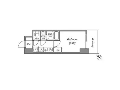 アドバンス神戸ラシュレ(1K/12階)の間取り写真