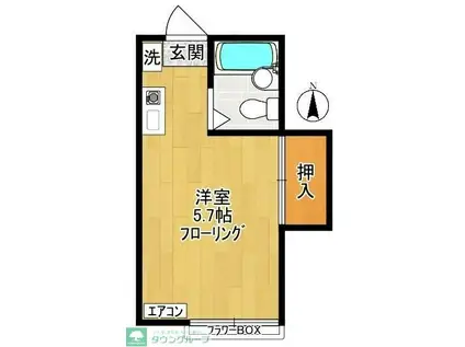 MYハイツ(ワンルーム/2階)の間取り写真