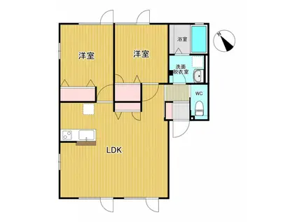 リアンルミエール I(2LDK/2階)の間取り写真