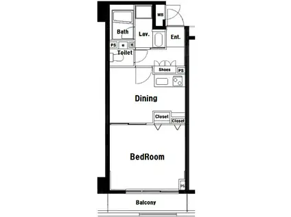 ベスト伊勢佐木長者町(1DK/3階)の間取り写真