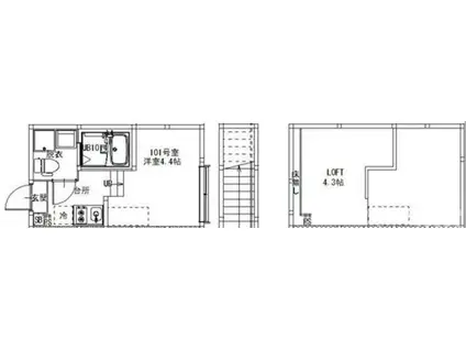 東四つ木1丁目B(ワンルーム/1階)の間取り写真