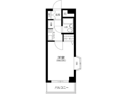 ライオンズマンション下丸子第5(1K/3階)の間取り写真