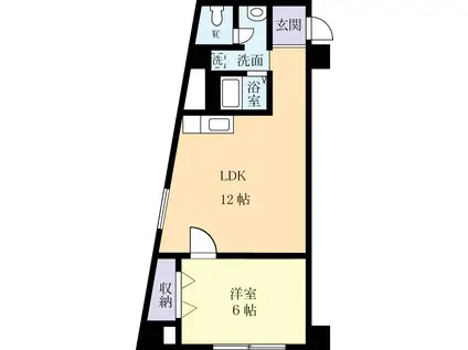 カズサコーポ(1LDK/7階)の間取り写真