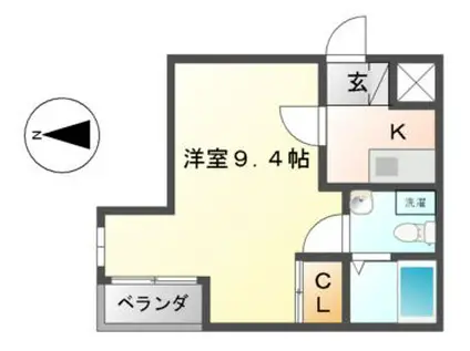 クラウド9コウウンCLOUD 9 KOUN(1K/1階)の間取り写真