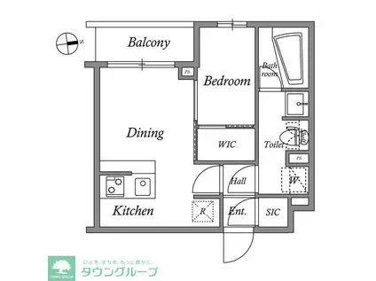 レジデンス経堂桜丘(1DK/2階)の間取り写真