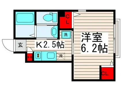 ミハス西新井(1K/1階)の間取り写真