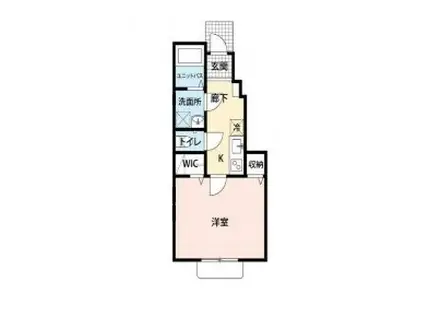 レ ・ボザール(1K/1階)の間取り写真