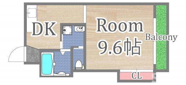 シャトー中島別館(1DK/3階)の間取り写真