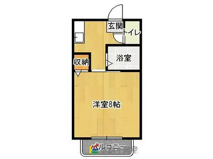 フレグランスIIA棟(1K/1階)の間取り写真