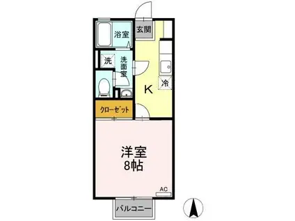 メゾンクレールA(1K/1階)の間取り写真