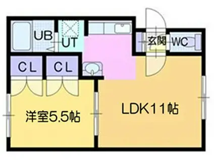 サングレース(1LDK/3階)の間取り写真