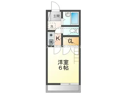 ウイングコート羽根井(1K/1階)の間取り写真