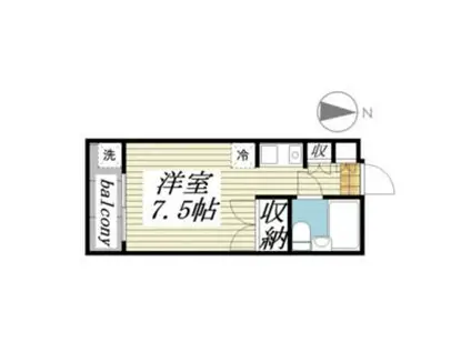 メゾンドリヴァージュ(ワンルーム/2階)の間取り写真