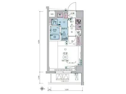 リヴシティ横濱インサイト(1K/6階)の間取り写真