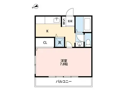 プロローグ蓮台寺(1K/1階)の間取り写真