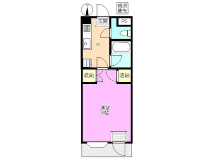 コーポフランネット(1K/1階)の間取り写真