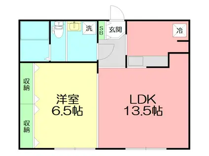 クロノスディオ(1LDK/1階)の間取り写真