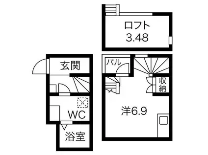 AGLAIA(1K/1階)の間取り写真