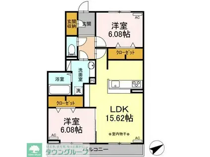 CHARME(2LDK/2階)の間取り写真